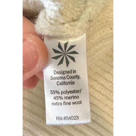 Athleta Merino Wool Blend Chunky Ribbed Cream Crewneck Women's Sweater Small - Picture 6 of 10